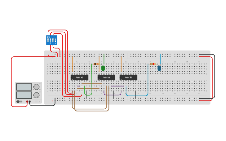 Circuit design FULL ADDER CIRCUIT - Tinkercad