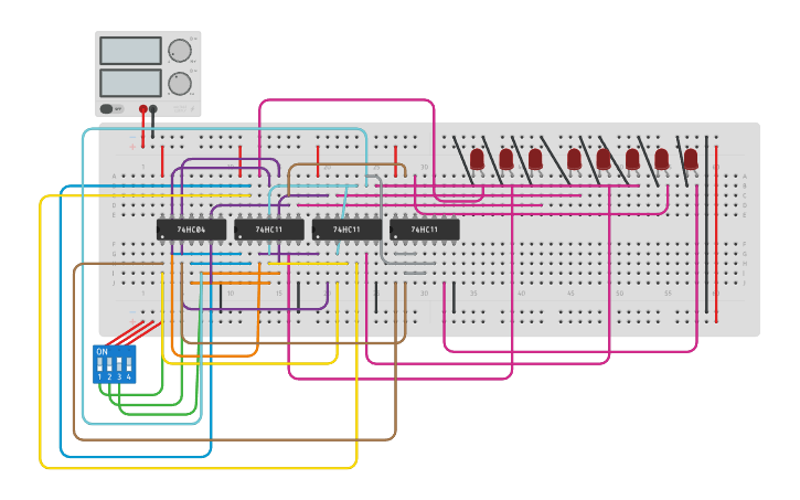 Circuit design 3:8 Decoder - Tinkercad