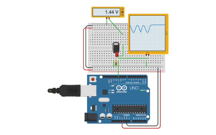Circuit design sin wave - Tinkercad