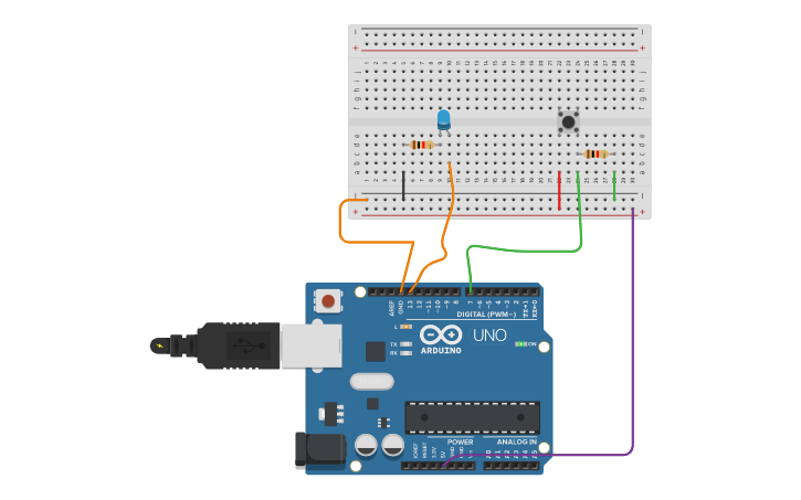 Circuit design encender un led con un pulsador y luego apagar con el ...