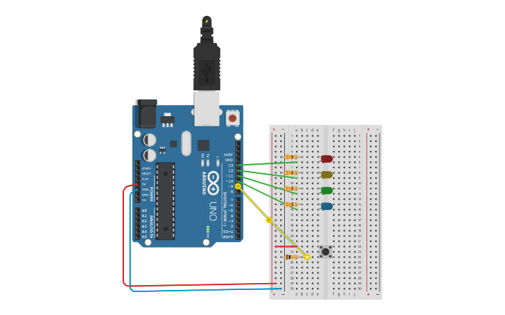 Arduino Led Cad Circuit design arduino leds - Tinkercad