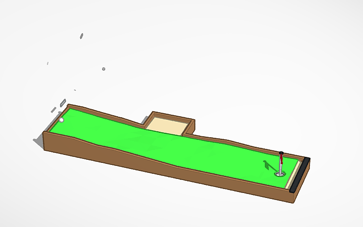 3D design Mini Golf Putt - Slide Forward Mechanism - Tinkercad