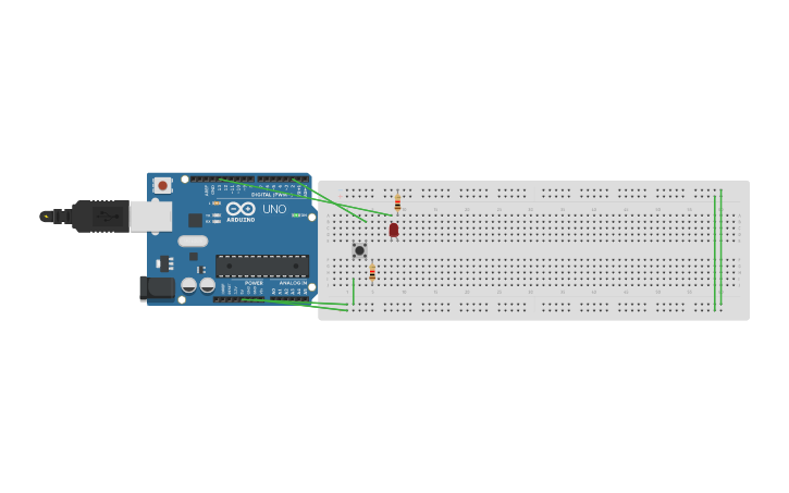 Circuit design Push Button - Tinkercad