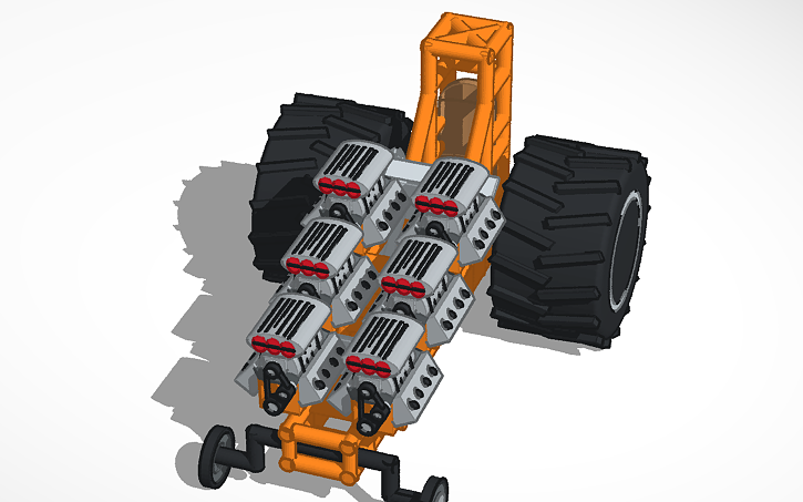 3D design Super Modified Pulling Tractor - Tinkercad