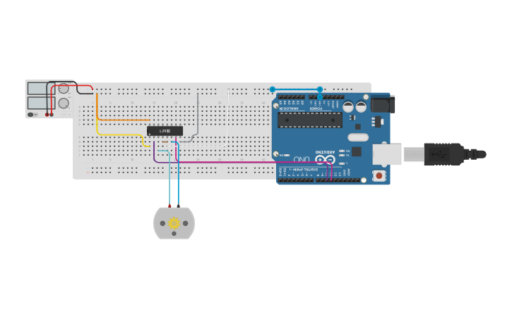 Circuit design Motor Driver - Tinkercad