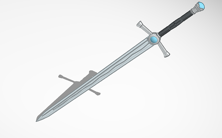 3D design Fantasy Sword - Silver Moonlight - November 2025 - Tinkercad