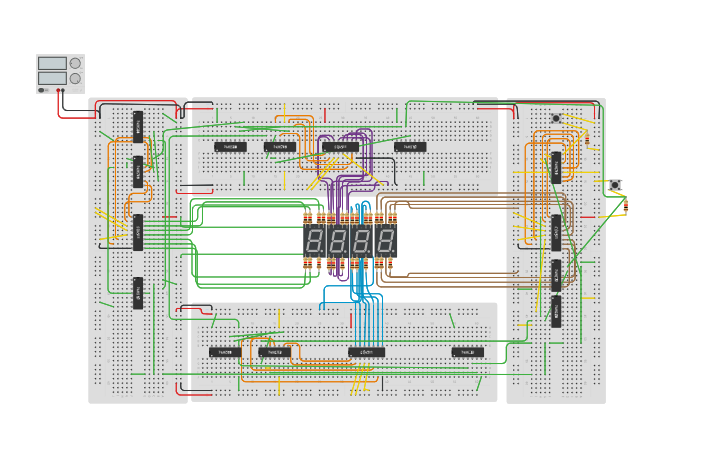 Circuit design Token Number Display - Tinkercad