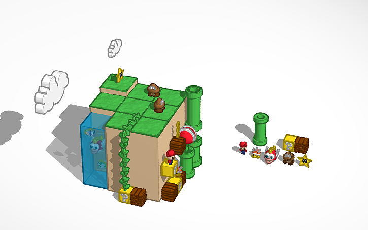 3D design Escenario - Mario Bros - Tinkercad