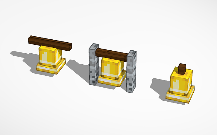 3D design Minecraft bells - Tinkercad