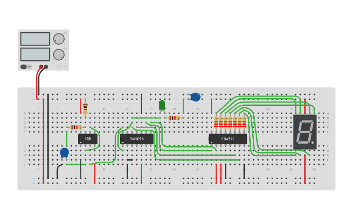 Circuit design Lab 3 (DSD-Counter) - Tinkercad