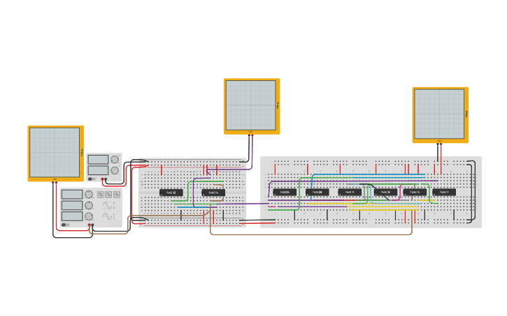 Circuit design Sequence Detector 1101 - Tinkercad