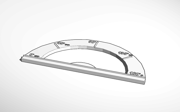 3D design Simple Protractor & Straight Edge - Tinkercad