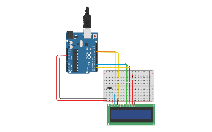 Circuit design LCD - Tinkercad
