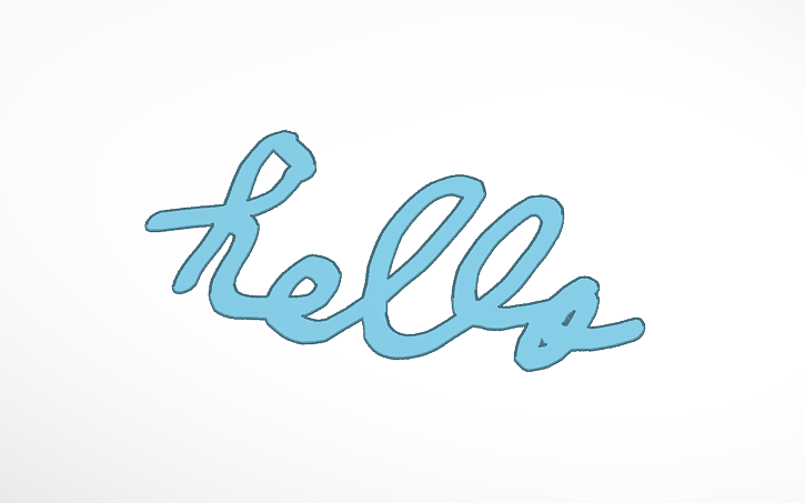 3D design THE CURSIVE HELLO (EDITED) - Tinkercad