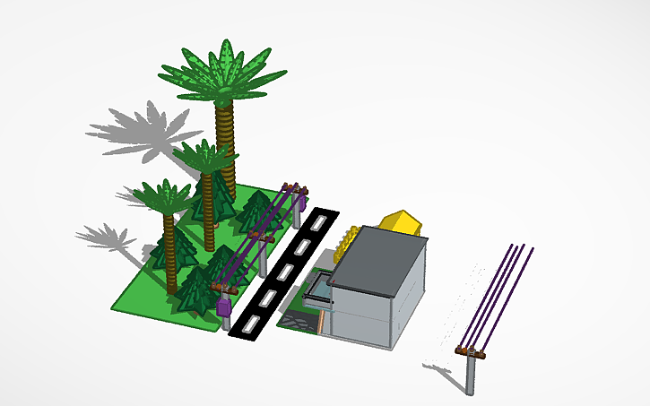 3D design overhead transmission line - Tinkercad