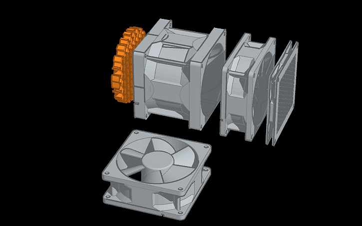 3D design fan computer - Tinkercad