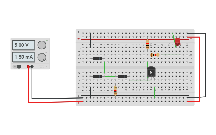Circuit design DTL NOR gate circuit - Tinkercad