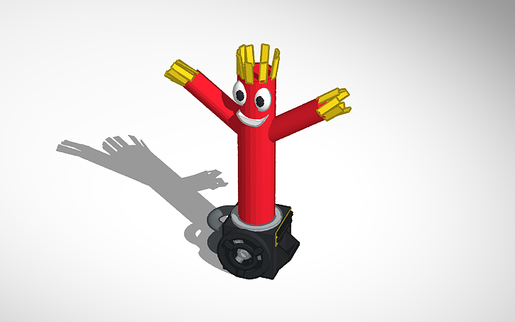 Inflatable Tube Cad Model 3D design wacky inflatable tube man - Tinkercad