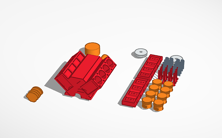3D design 4 cyl engine - Tinkercad