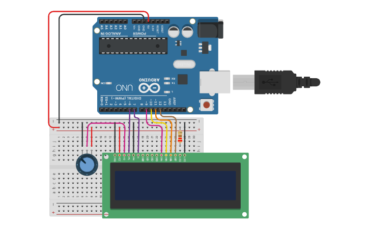 Circuit design Display LCD - Tinkercad