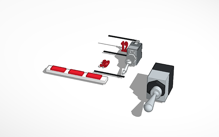 Toggle Button Cad 3D design toggle switch - Tinkercad