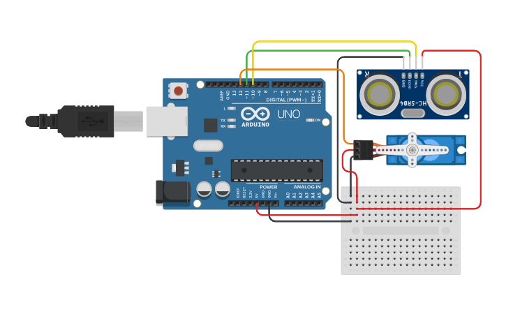 Circuit design Radar System - Tinkercad