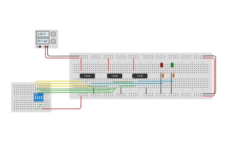 Circuit design Full adder - Tinkercad