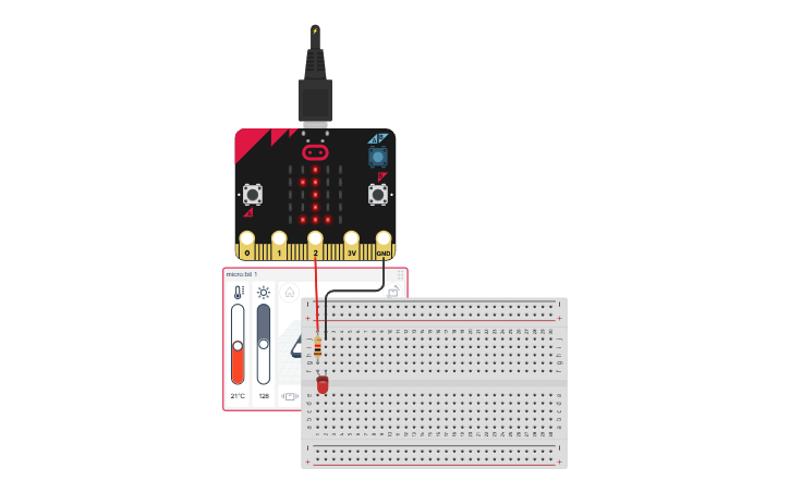 Circuit design Blinking LED - Tinkercad