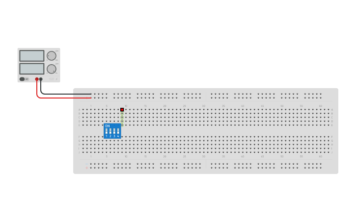 Circuit design BCD to 7 segment - Tinkercad