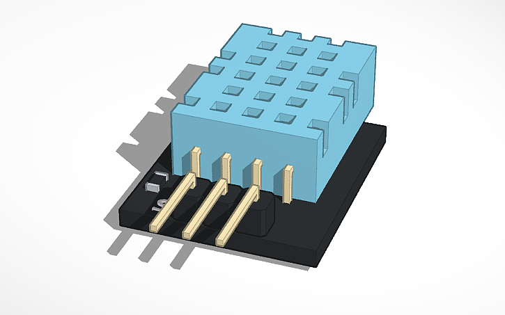 3D design Temperature Humidity Sensor DHT11 - Tinkercad