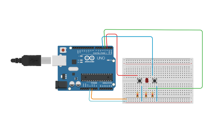 Circuit design Switch Button Sample - Tinkercad