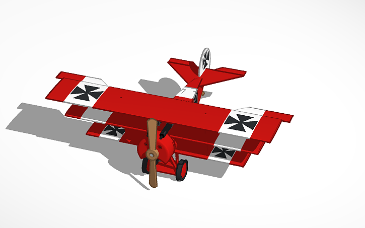 3D design Fokker Dr.1 Triplane - Tinkercad
