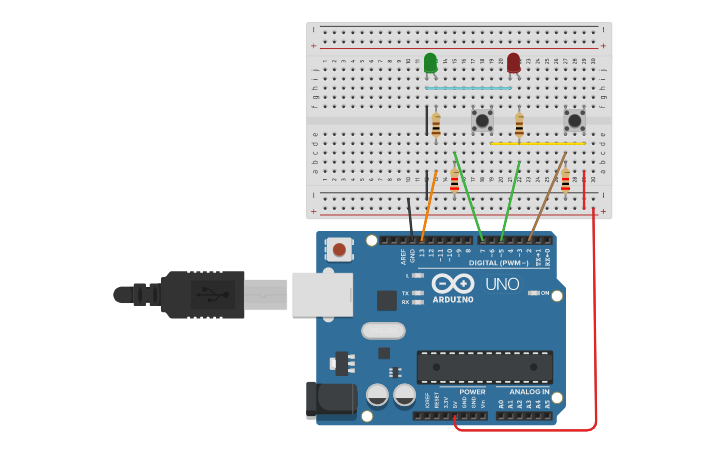 Circuit design lampeggio led non bloccante DE SANTIS. - Tinkercad