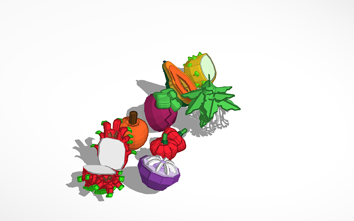 3D design Fruit Pieces - Tinkercad