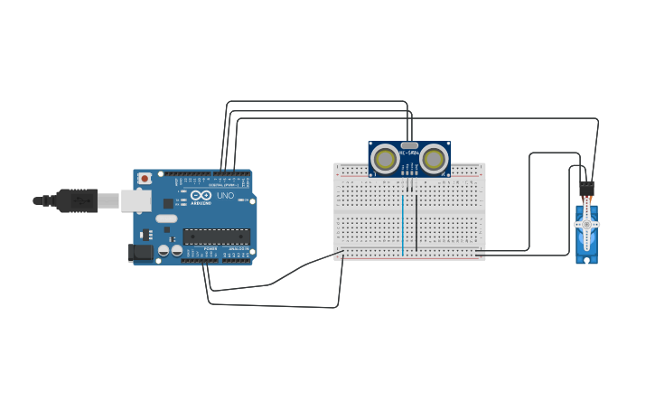Trash Pin Arduino Circuit design Trash Bin - Arduino - Tinkercad