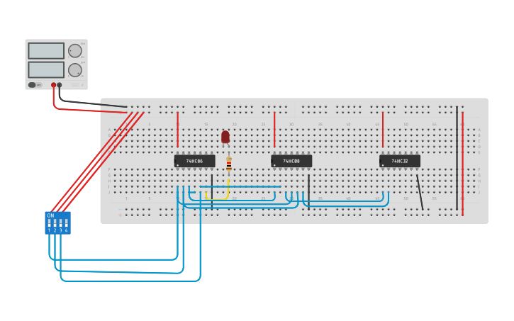 Circuit design FULL ADDER USING HALF ADDER - Tinkercad
