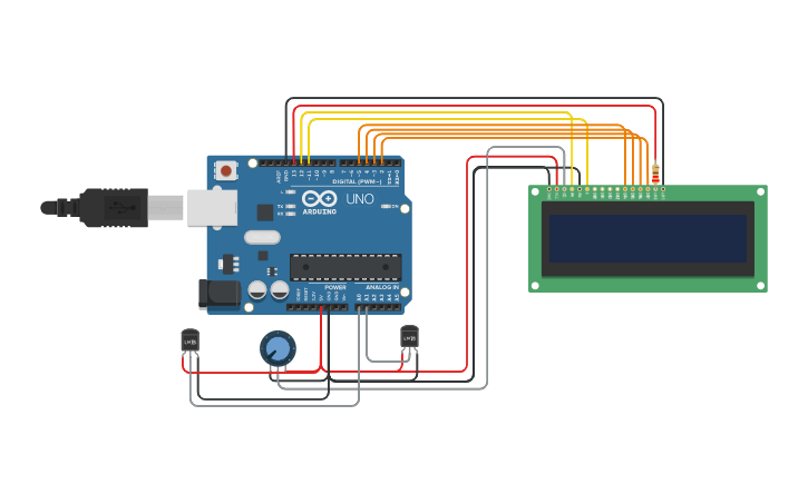 Circuit design Sensor de humedad y temperatura - Tinkercad