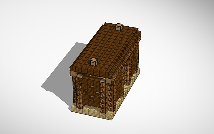 3D design Minecraft woodland mansion attic room - Tinkercad