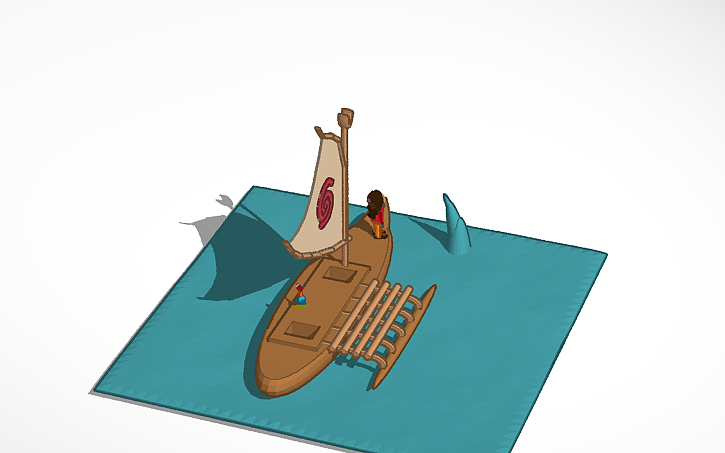 3D design moana boat - Tinkercad