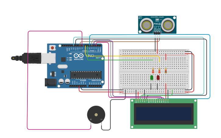Circuit design Copy of Sensors Challenge - Tinkercad