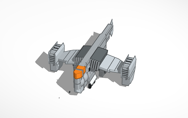 3D design VTOL Plane Gunship - Tinkercad