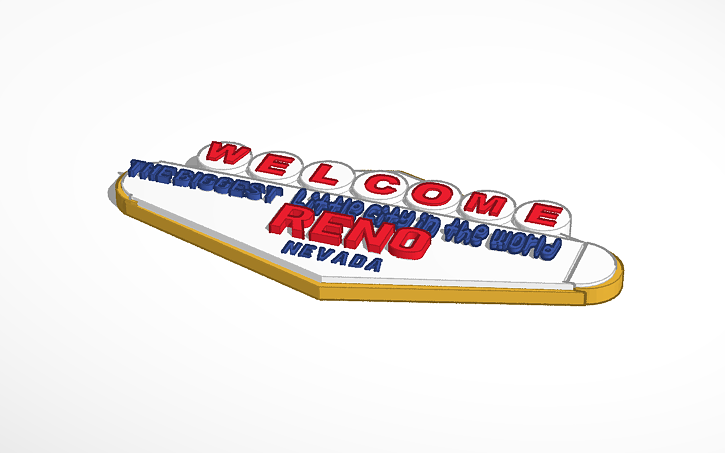 3D design Reno Sign - Tinkercad