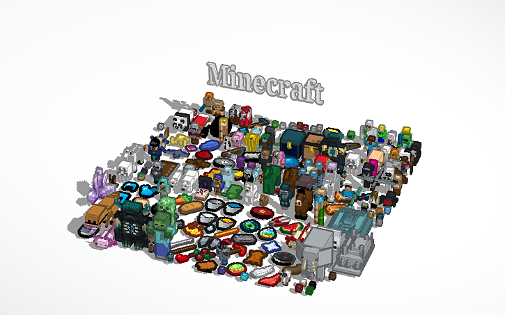 Minecraft Objecta 3D design minecraft items/mobs/players - Tinkercad