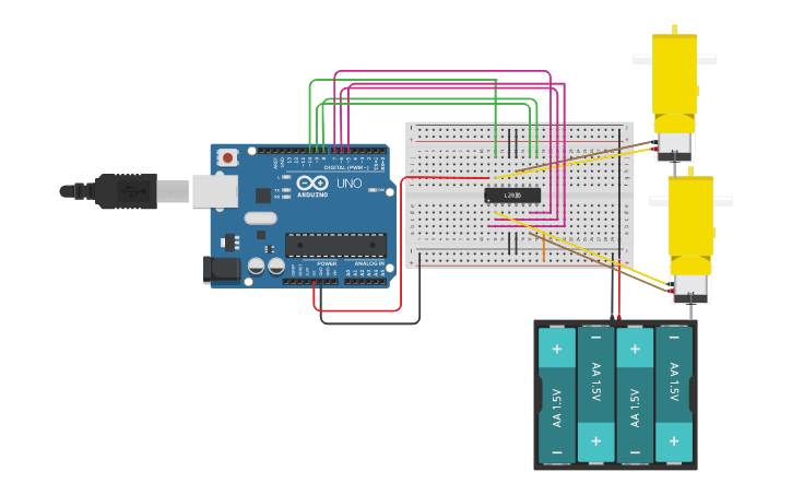 Circuit design motor - Tinkercad