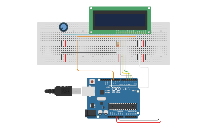 Circuit design display di arduino - Tinkercad