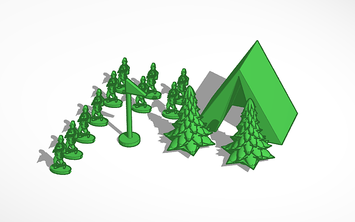 3D design Army Men Camp - Tinkercad