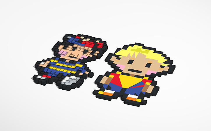 3D design earthbound sprites - Tinkercad