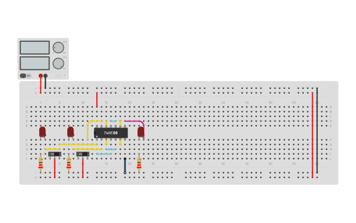 Circuit design NAND as EXOR - Tinkercad