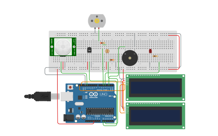 Circuit design Copy of Sensors Challenge - Tinkercad