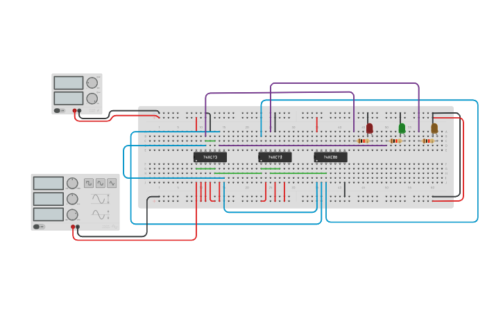 Circuit design b420018-3 bit Synchronous counter - Tinkercad